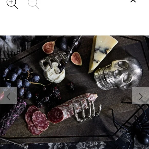 Skeleton on Dark Brown Coffin charcuterie board by Pottery Barn - Picture 4 of 6